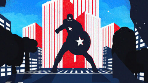 City noise of Captain America