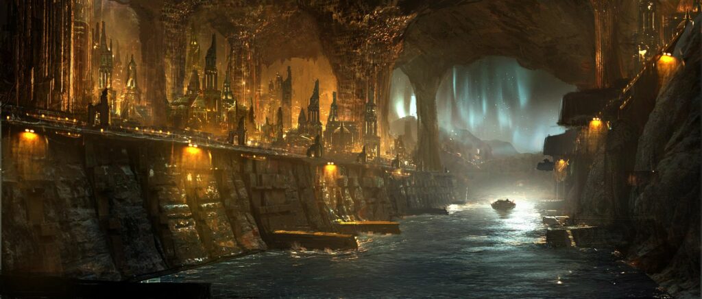 Concept artwork for Thor Ragnarok Valhalla Inside by Emmanuel Shiu
