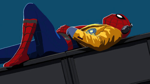 Spider-man taking a nap
