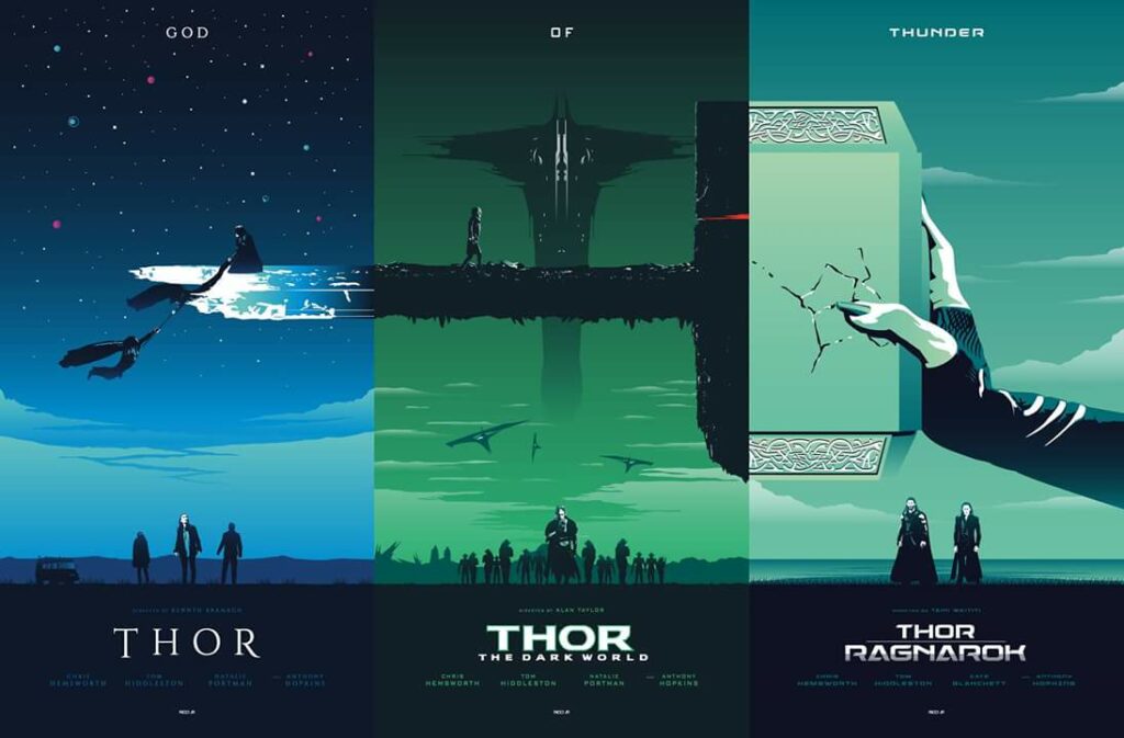 Thor trilogy poster by Rico Jr